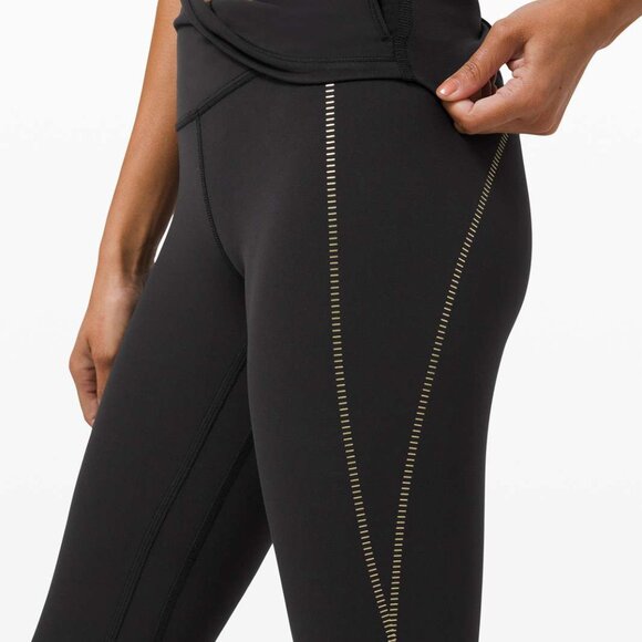 Lululemon Align High-Rise Crop 21" Gold Black / Size 6 - Picture 10 of 10